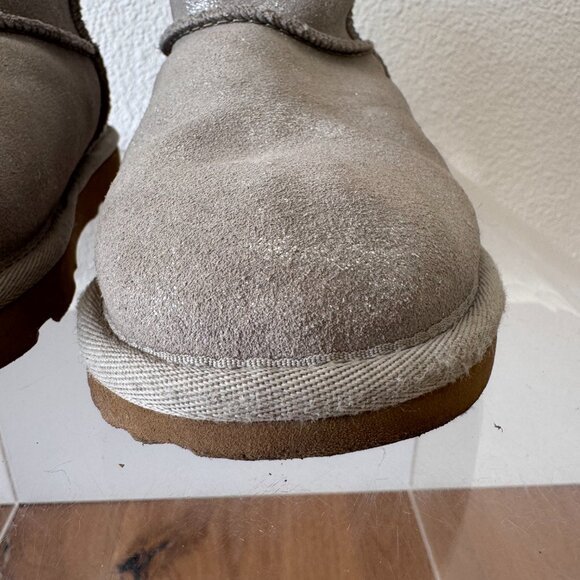 UGG Kids Classic II Shimmer Boots Size 1 Youth | Metallic Mini Shearling Winter - Picture 7 of 13